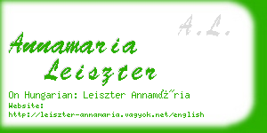 annamaria leiszter business card